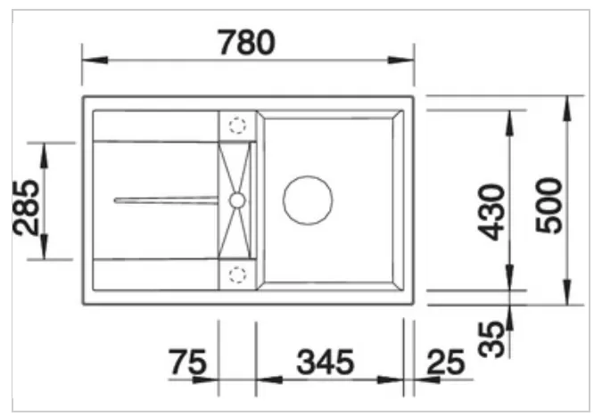 Kuhinjsko korito BLANCO metra 45s 518868 + sifon