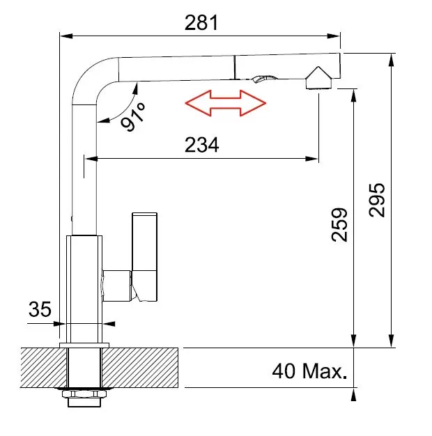 Kuhinjska armatura FRANKE MARIS - izvlecna krom 115.0392.357