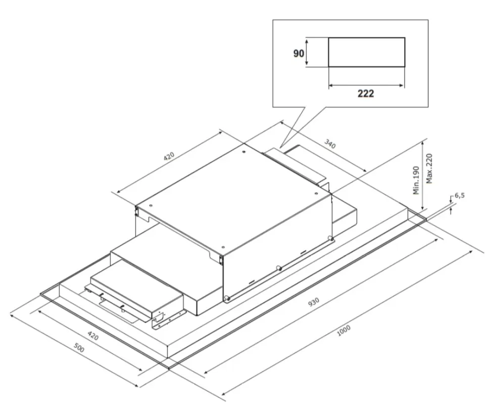 F88 FLAT - INOX, 100X50 CM