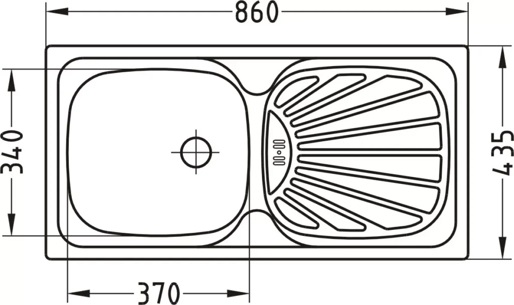 Kuhinjsko korito ALVEUS basic 80 1008844 + sifon 1011717