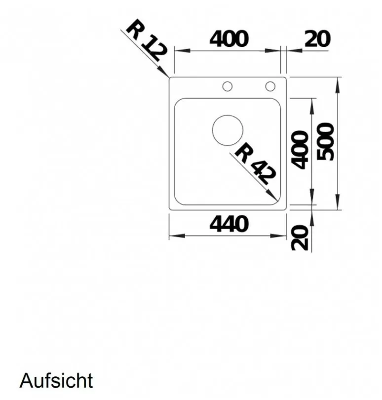 Kuhinjsko korito BLANCO SOLIS 400-IF/A, krtaceno 526119 + SIFON