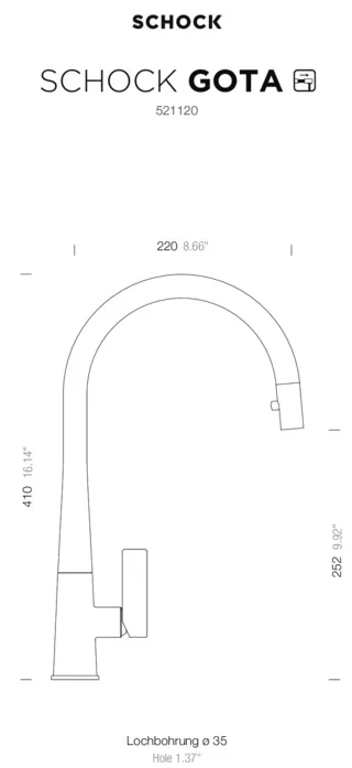 Kuhinjska armatura SCHOCK GOTA 521120S BLACK