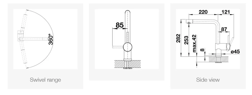 Kuhinjska armatura BLANCO LINUS, HD, PVD jeklo 526241
