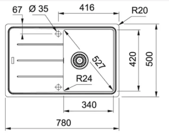 Kuhinjsko korito FRANKE BFG611 CRNA MAT 114.0657.822 + SIFON