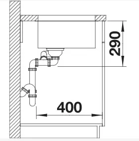 ANDANO 500/180-U, desni, svilnat lesk 522989 + SIFON